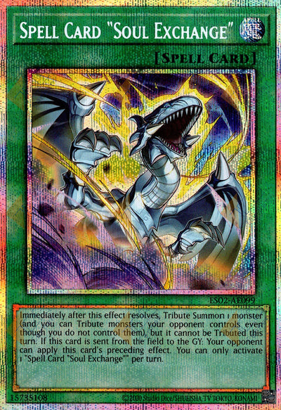 ES02-AE099 Spell Card Soul Exchange (Prismatic Secret Rare)