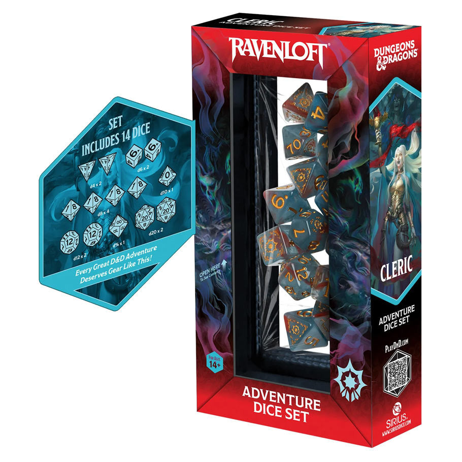 Dungeons & Dragons Adventure Dice - Cleric: Light Blue, Red