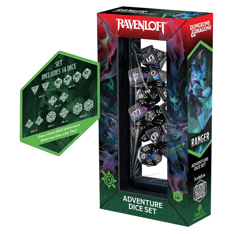 Dungeons & Dragons Adventure Dice Set - Ranger (Black, Blue)