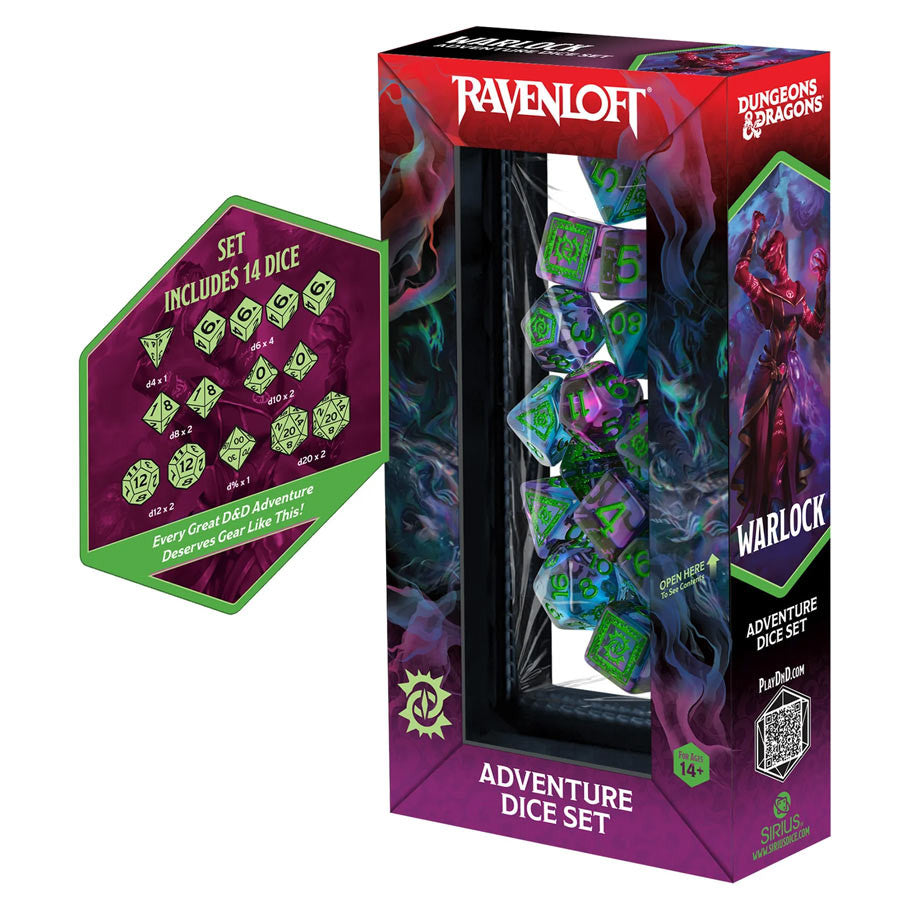 Dungeons & Dragons Adventure Dice - Warlock: Purple, Green
