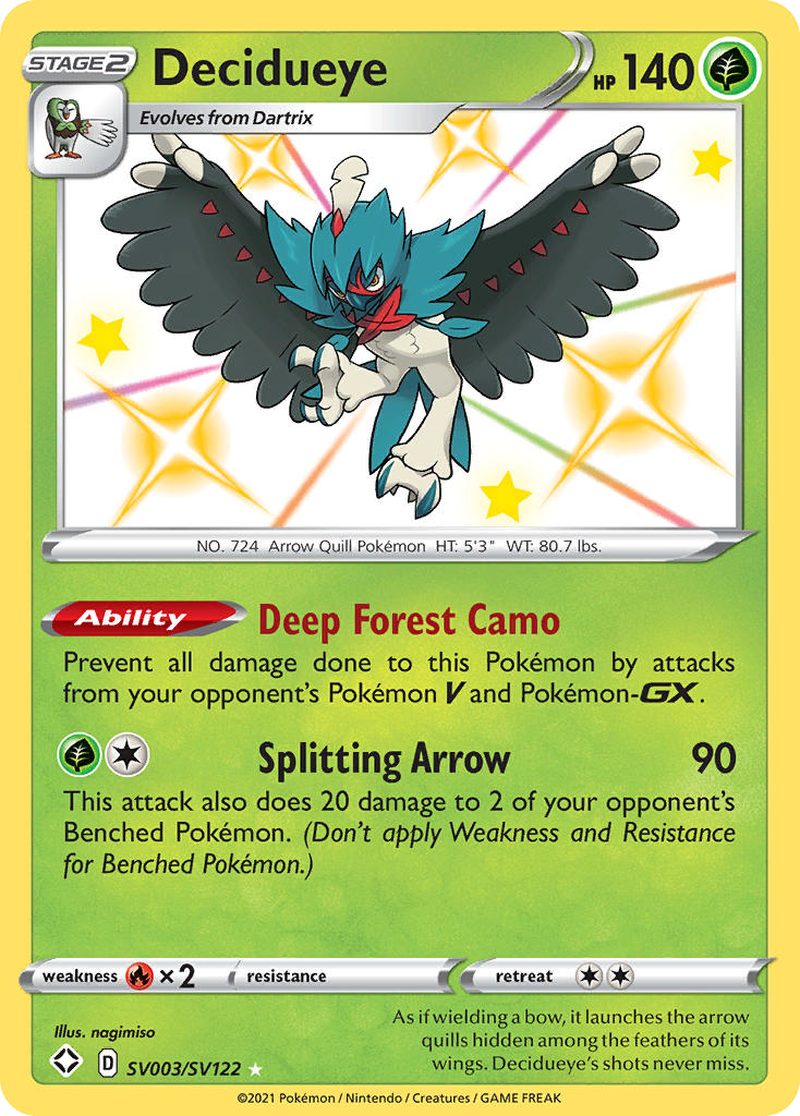 Decidueye Sv003 122 Shiny Vault Holofoil