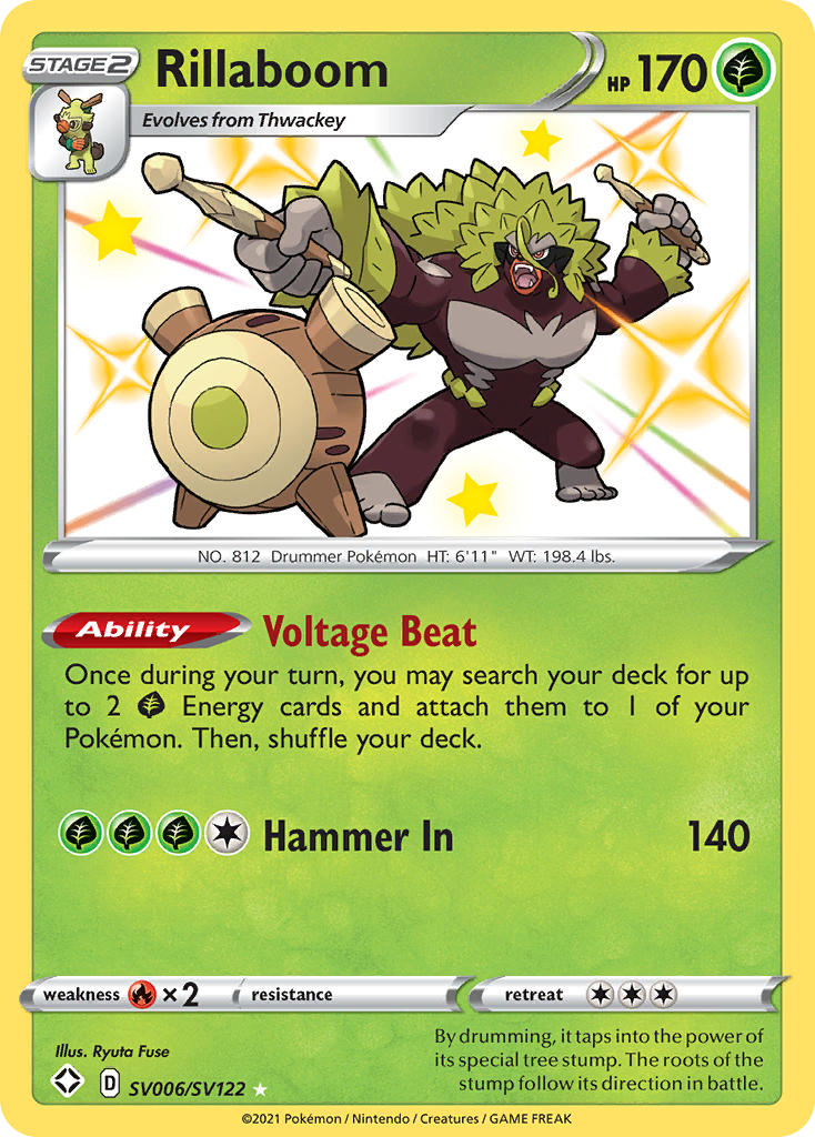 Rillaboom Sv006 122 Shiny Vault Holofoil