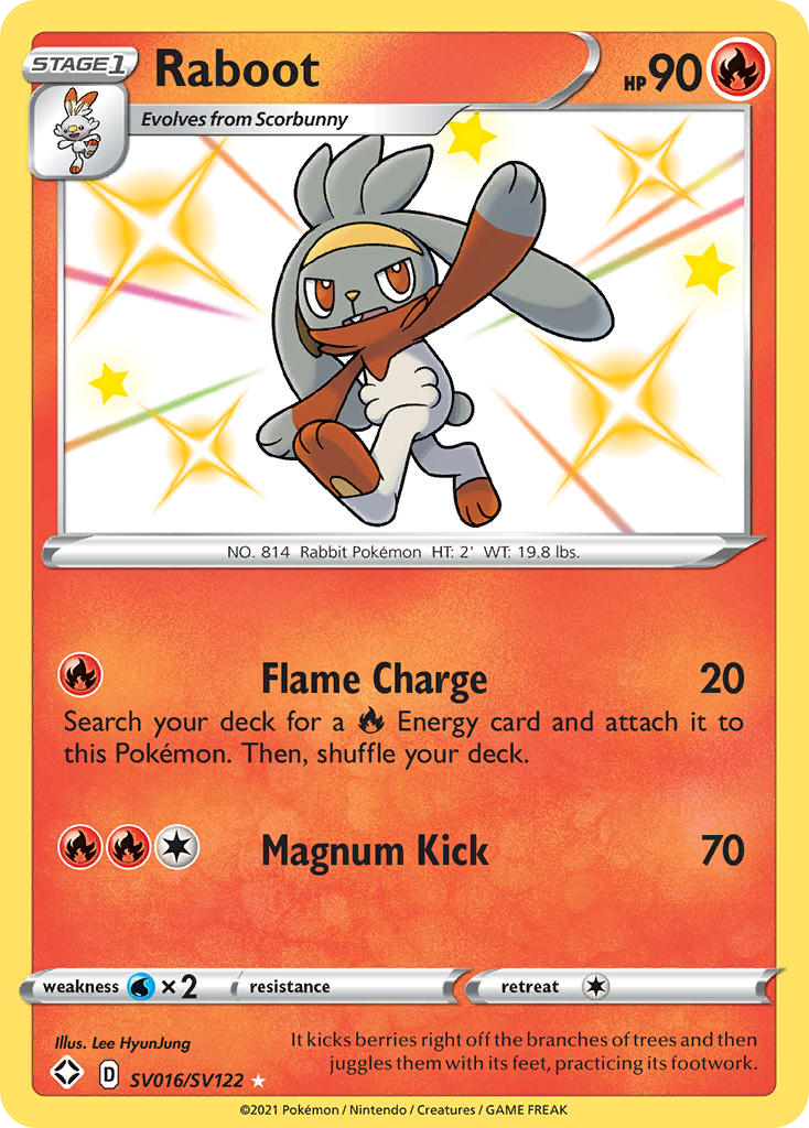 Raboot Sv016 122 Shiny Vault Holofoil