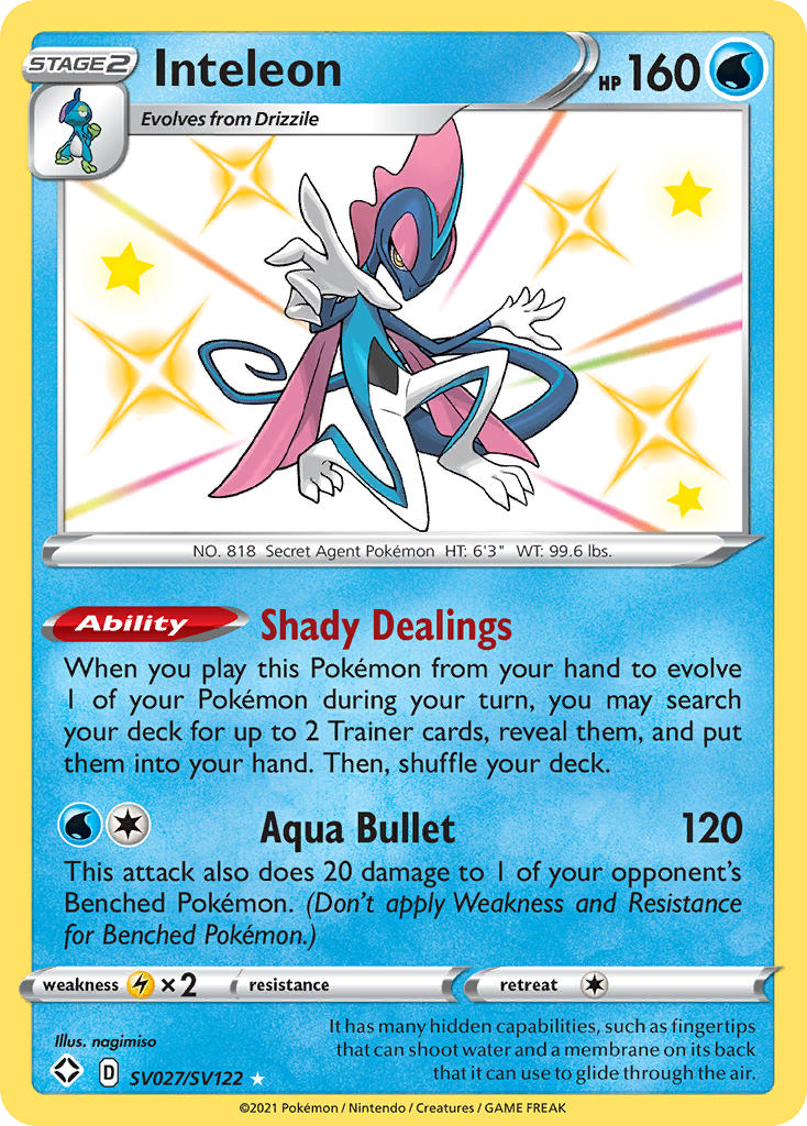 Inteleon Sv027 122 Shiny Vault Holofoil