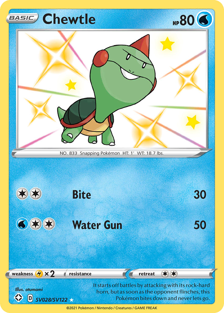 Chewtle Sv028 122 Shiny Vault Holofoil