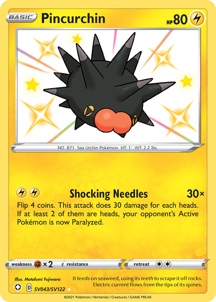 Pincurchin Sv043 122 Shiny Vault Holofoil