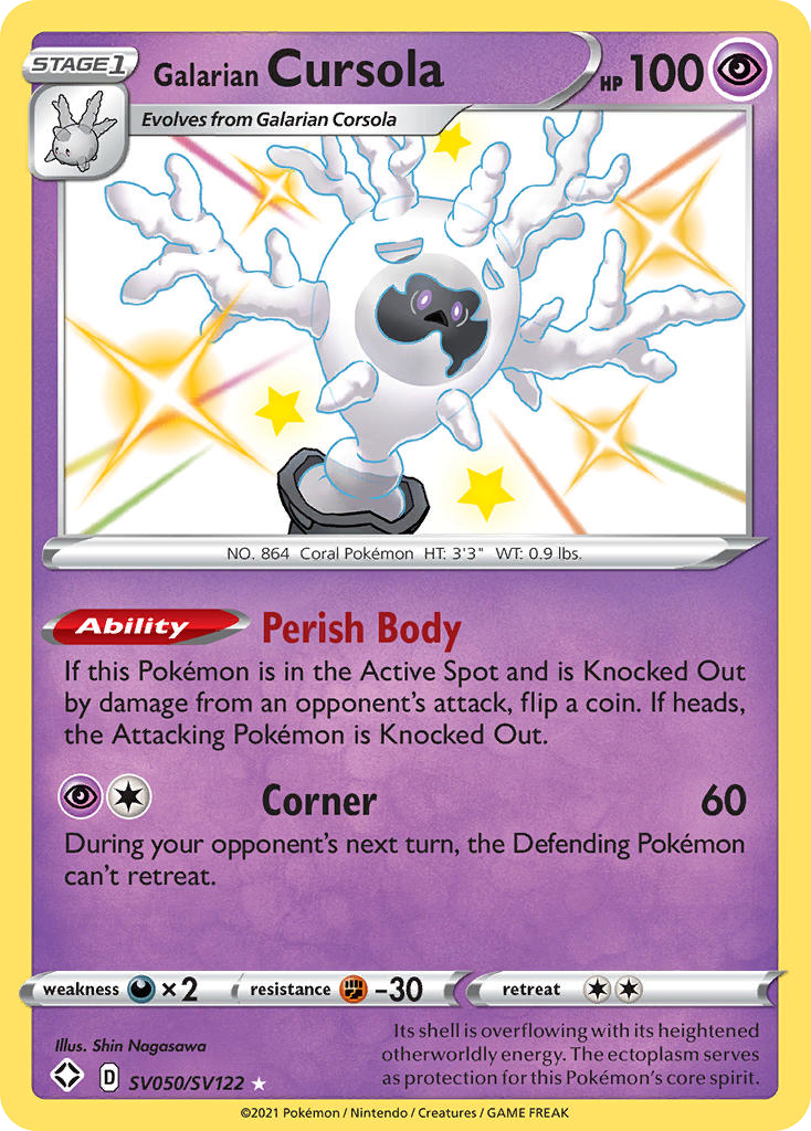 Galarian Cursola Sv050 122 Shiny Vault Holofoil