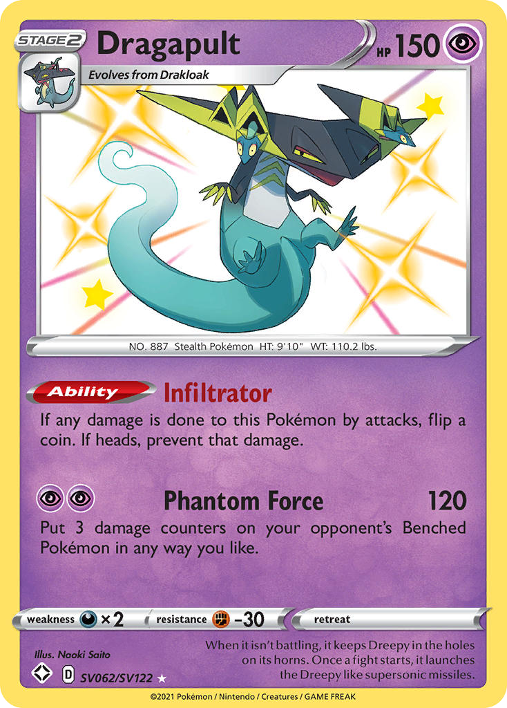 Dragapult Sv062 122 Shiny Vault Holofoil