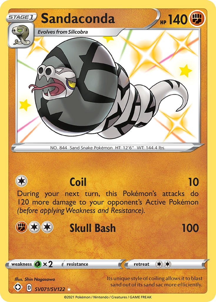 Sandaconda Sv071 122 Shiny Vault Holofoil