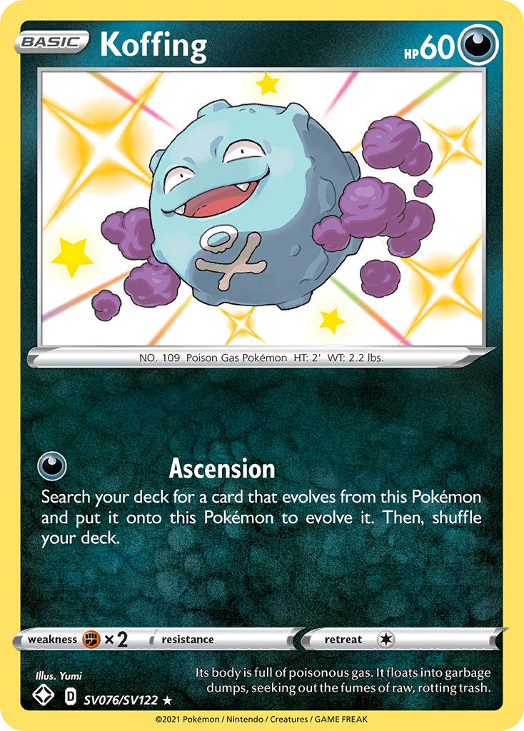 Koffing Sv076 122 Shiny Vault Holofoil