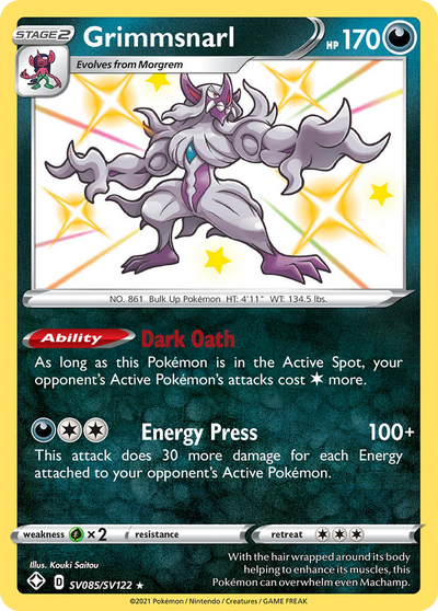 Grimmsnarl Sv085 122 Shiny Vault Holofoil