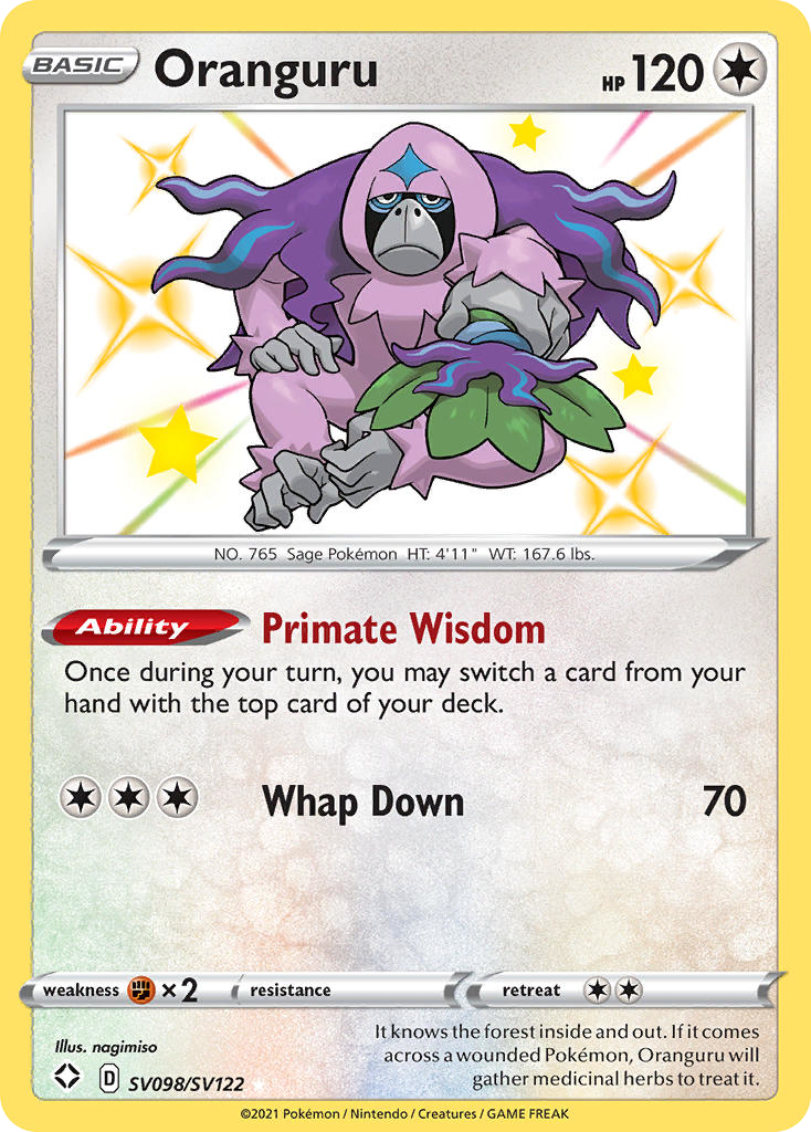 Oranguru Sv098 122 Shiny Vault Holofoil