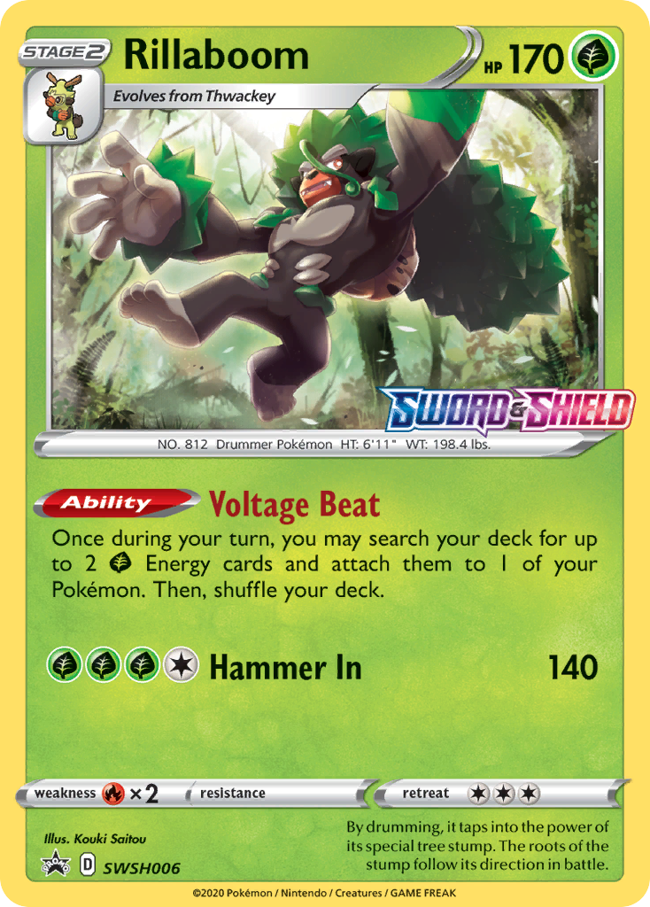 Rillaboom Swsh006 298 Swsh Black Star Promos Holofoil