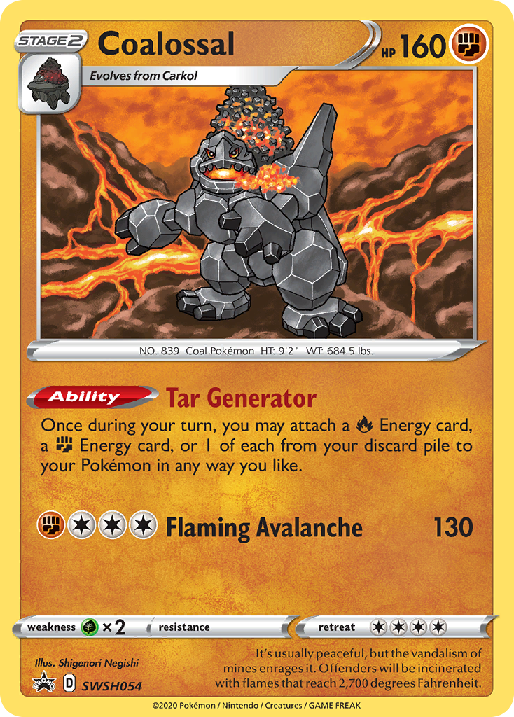 Coalossal Swsh054 298 Swsh Black Star Promos Holofoil
