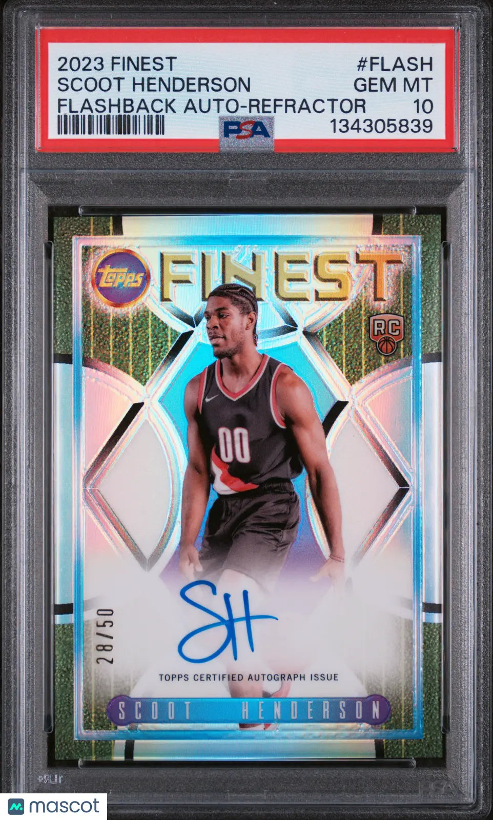 Scoot Henderson RC Rookie Refractor /50 PSA 10 Auto 2023-24 Topps Finest
