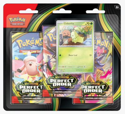 Perfect Order 3 Pack Blister [Chikorita] - ME03: Perfect Order