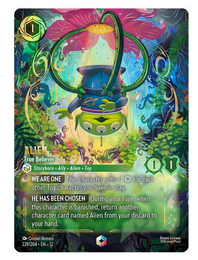 2026 Disney Lorcana - Alien, True Believer (Wilds Unknown) - ENCHANTED #229 - Raw Ungraded Card