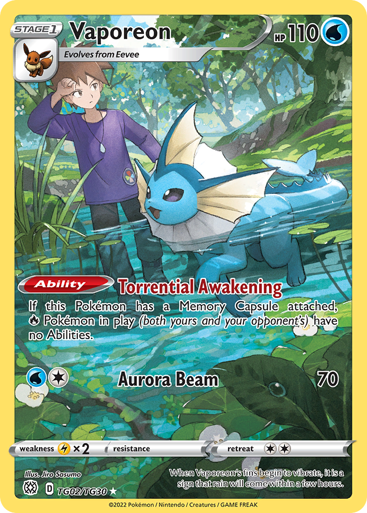Vaporeon Tg02 30 Brilliant Stars Trainer Gallery Holofoil