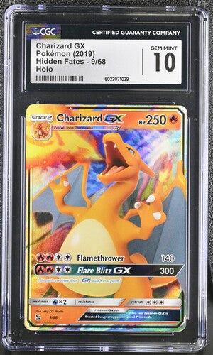 2019 POKEMON HIDDEN FATES CHARIZARD GX #9/68 CGC 10