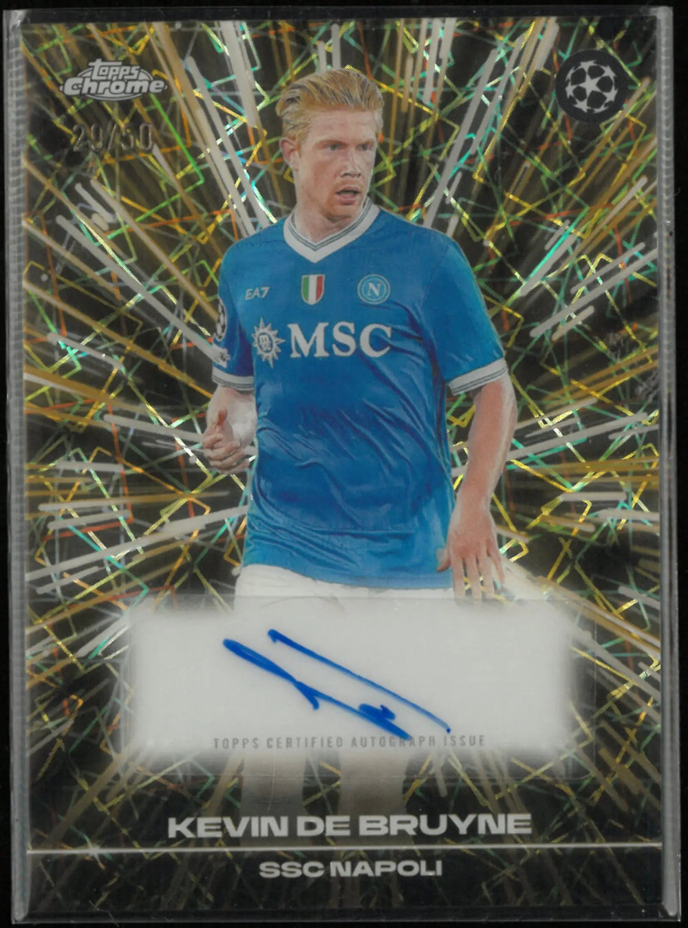 Topps Chrome UEFA Club Competition Black Lazer Autograph Kevin De Bruyne Gold/50