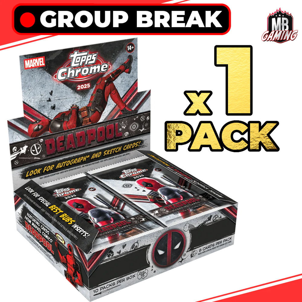 2025 Topps Chrome: Deadpool Hobby Pack (LIVE GROUP BREAK)