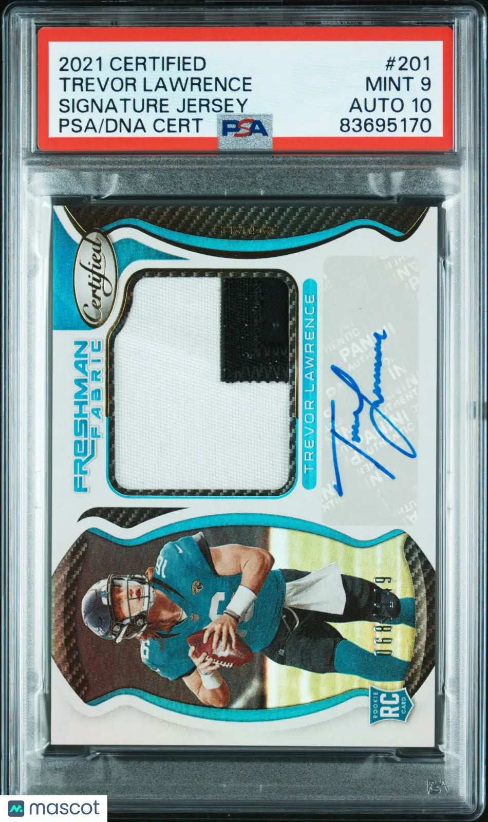 Trevor Lawrence RC Rookie Jersey PSA 9 /149 Auto 10 2021 Panini Certified