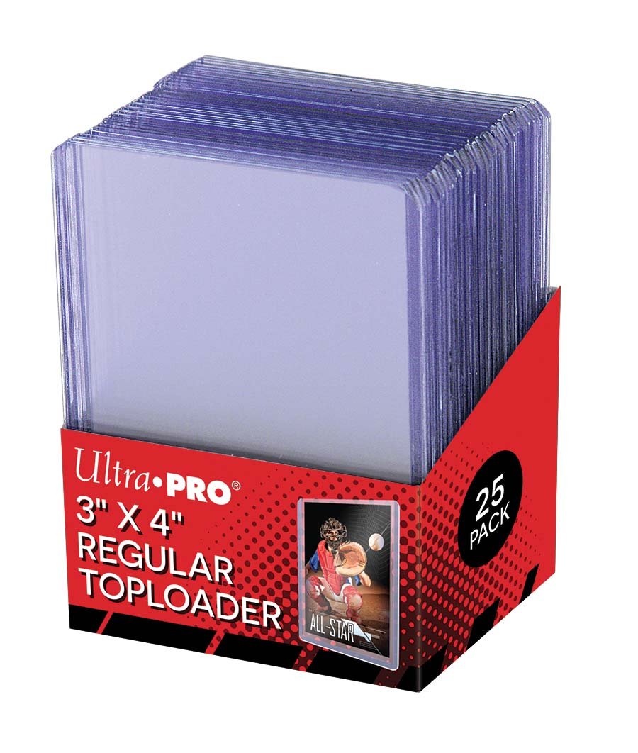 Ultra Pro UP81222 25-3 X 4 Top Loader Card Holder for Baseball, Football, Basketball, Hockey, Golf, Single Sports Cards Top Loads