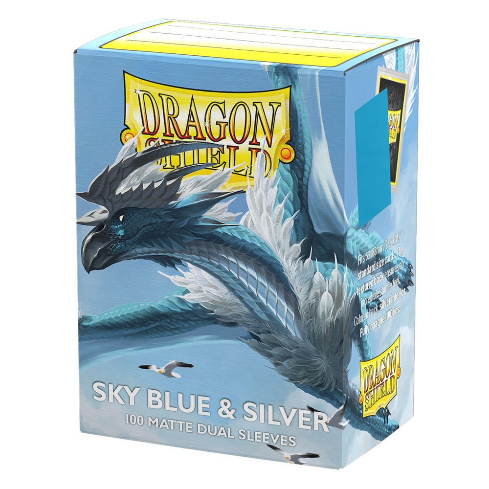 Dragon Shield Sleeves: Standard Matte Dual - SKY BLUE & SILVER