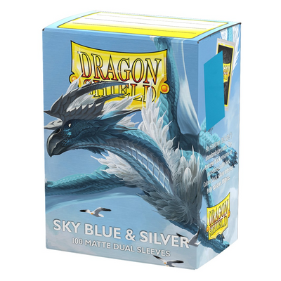 Dragon Shield Sleeves: Standard Matte Dual - SKY BLUE & SILVER