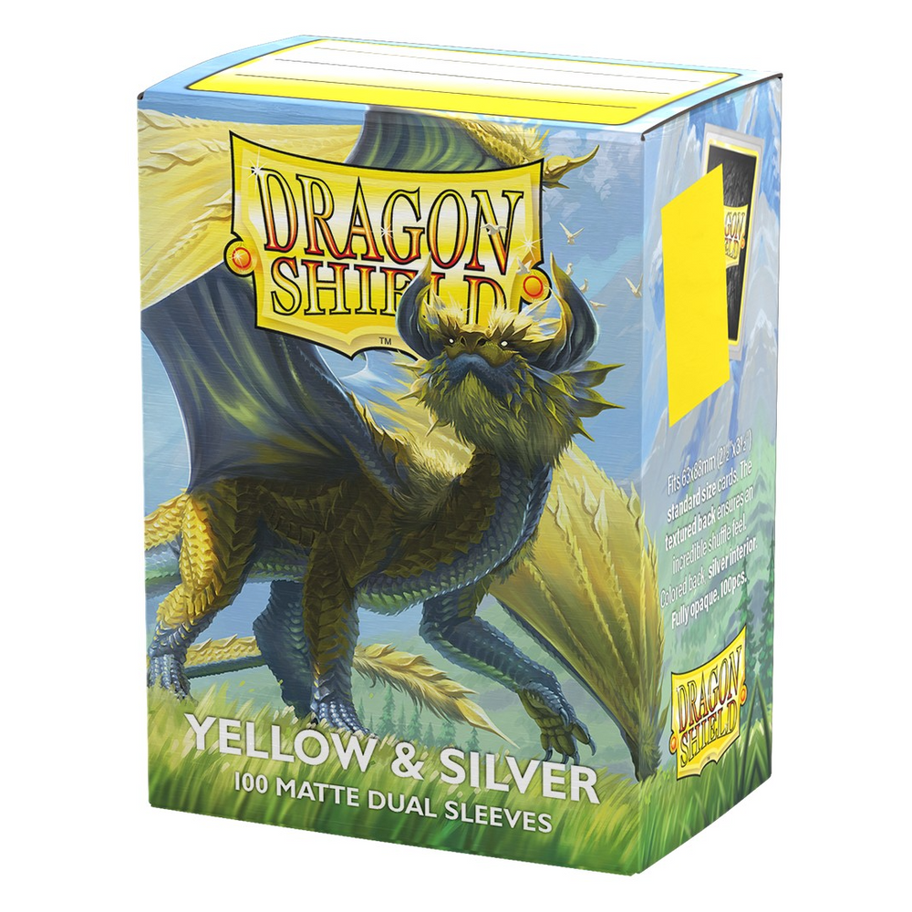 Dragon Shield Sleeves: Standard Matte Dual 100 Count - YELLOW & SILVER