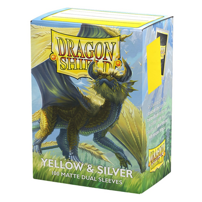 Dragon Shield Sleeves: Standard Matte Dual 100 Count - YELLOW & SILVER