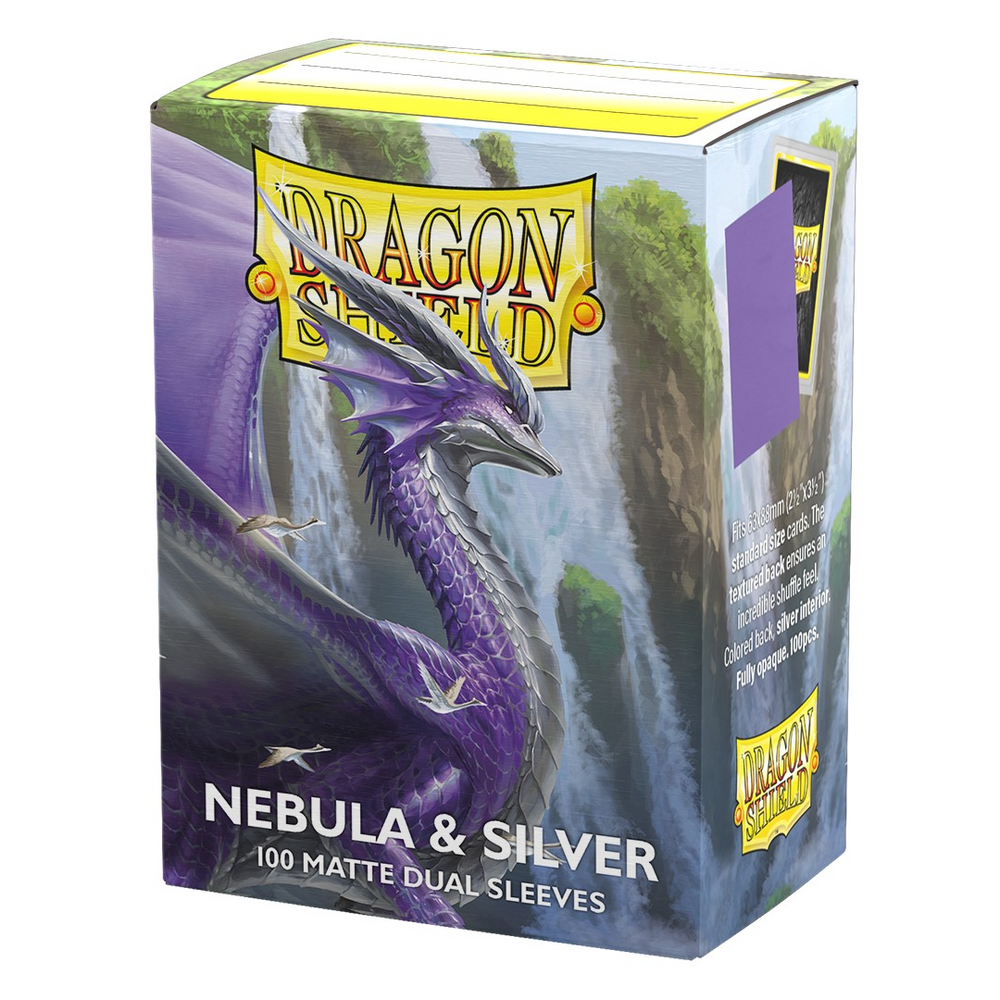 Dragon Shield Sleeves: Standard Matte Dual 100 Count - NEBULA & SILVER