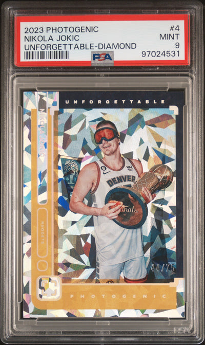 2023 Panini Photogenic Unforgettable - #4 - Nikola Jokic - Diamond Limited to /75 - PSA Graded Card