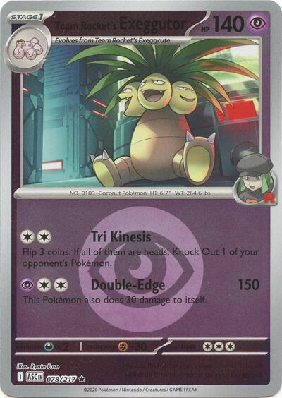 Team Rocket's exeggutor - Energy Symbol Pattern - 078/217 - Rare [me025-078] [Reverse Holo]