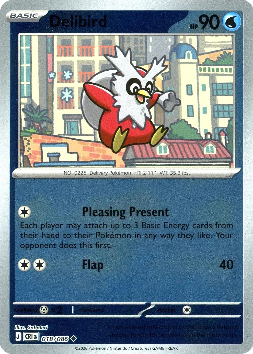 Delibird - 018/086 - Uncommon [me04-018] [Reverse Holo]