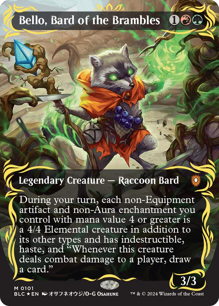 Bello, Bard of the Brambles (BLC-101) - Bloomburrow Commander (Borderless) Foil