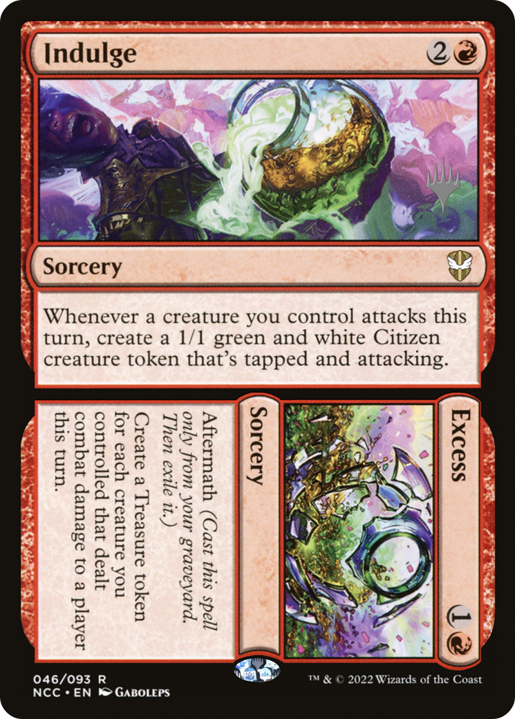 Indulge // Excess (PPSNC-46P) - New Capenna Commander Promos Foil