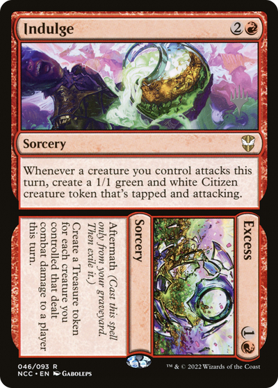 Indulge // Excess (PPSNC-46P) - New Capenna Commander Promos Foil