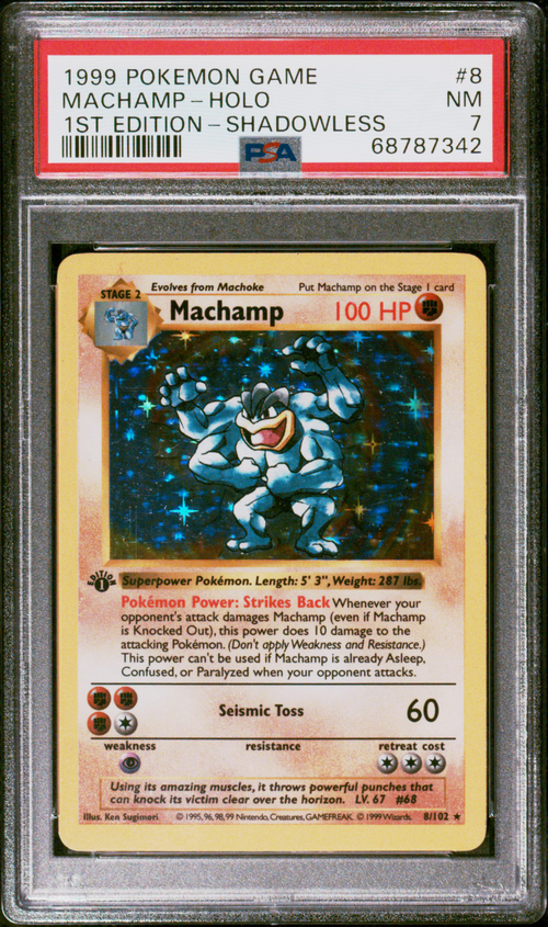 PSA 7 MACHAMP-HOLO 1ST EDITION-SHADOWLESS