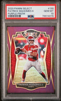 2020 Panini Select Patrick Mahomes II #130 Purple Prizm /75 PSA 10
