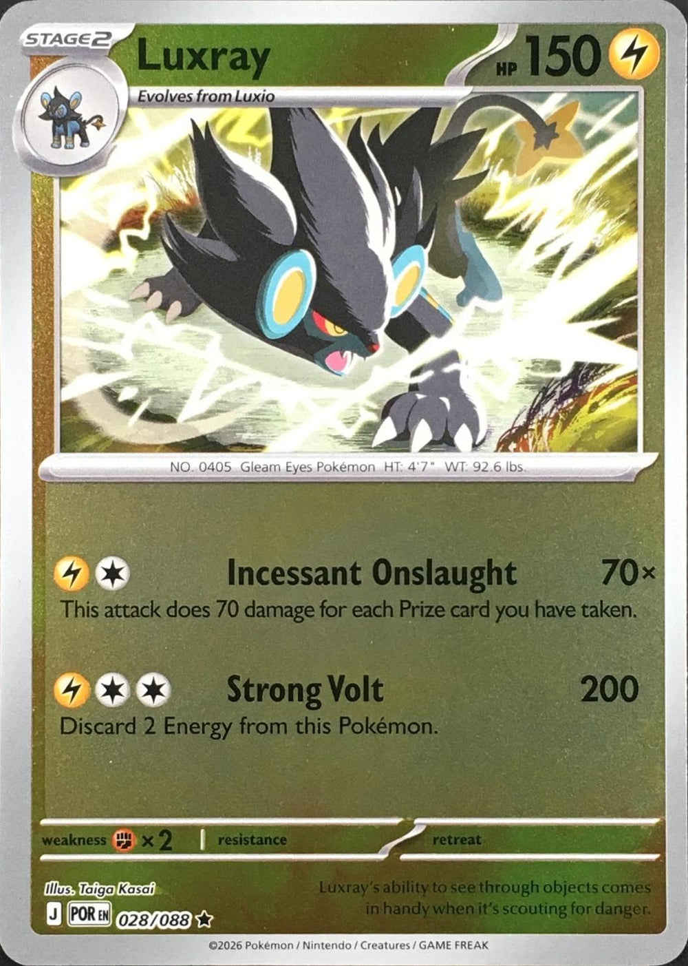 Luxray - 028/088 - Rare [me03-028] [Reverse Holo]