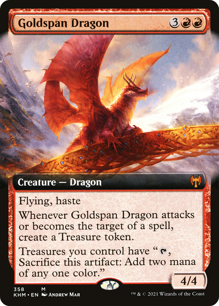 Goldspan Dragon (KHM-358) - Kaldheim: (Extended Art)