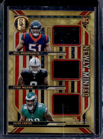 2023 Panini Gold Standard Will Anderson Jr./Tyree Wilson/Jalen Carter #NMT-2 Rookie Patch /99