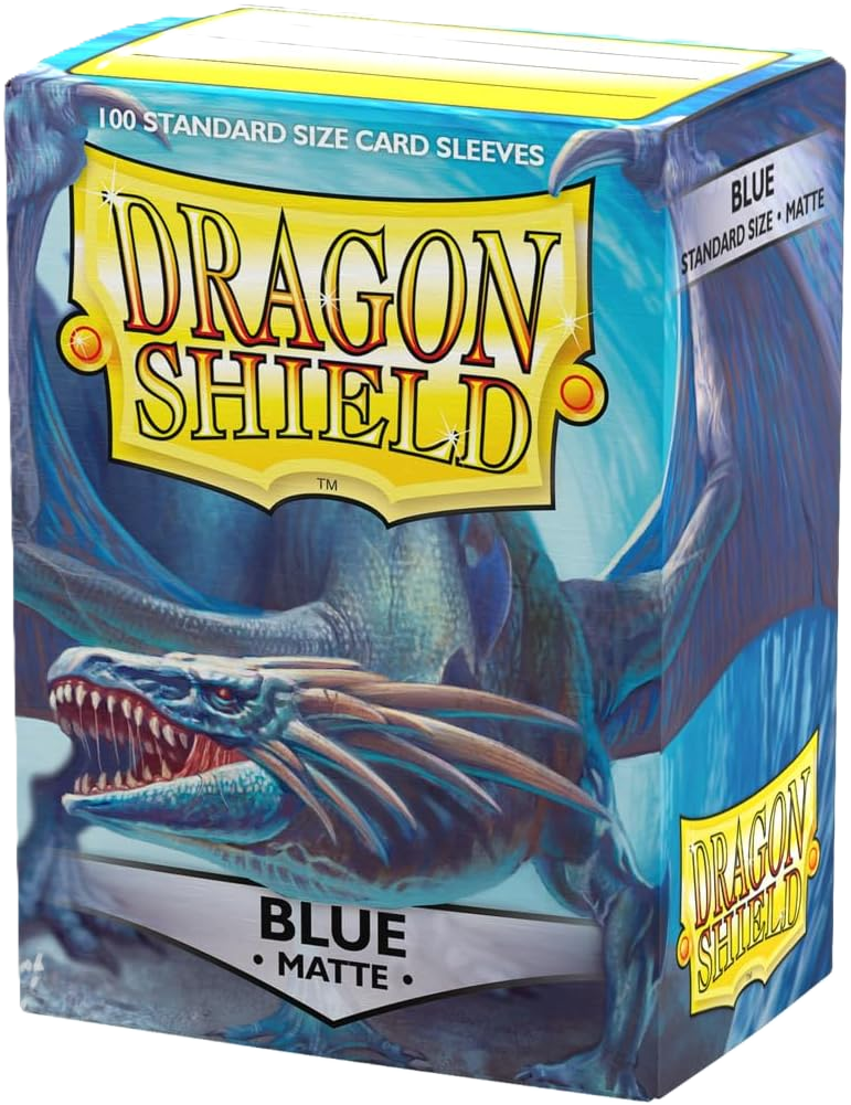 Dragon Shield Matte Blue Standard Size Card Sleeves Display Box - 10 Packs