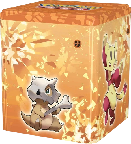 Fighting Stacking Tin Lycanroc 3 booster packs & coin - Factory Sealed