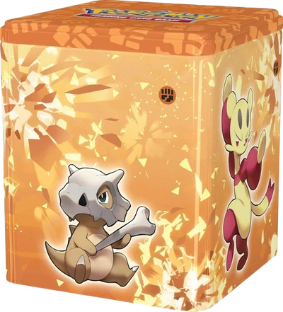 Fighting Stacking Tin Lycanroc 3 booster packs & coin - Factory Sealed