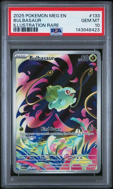 2025 POKEMON MEG EN-MEGA EVOLUTION #133 BULBASAUR ILLUSTRATION RARE PSA 10