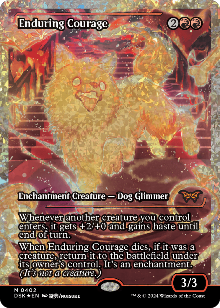Enduring Courage (DSK-402) - Duskmourn: House of Horror: (Showcase) Foil