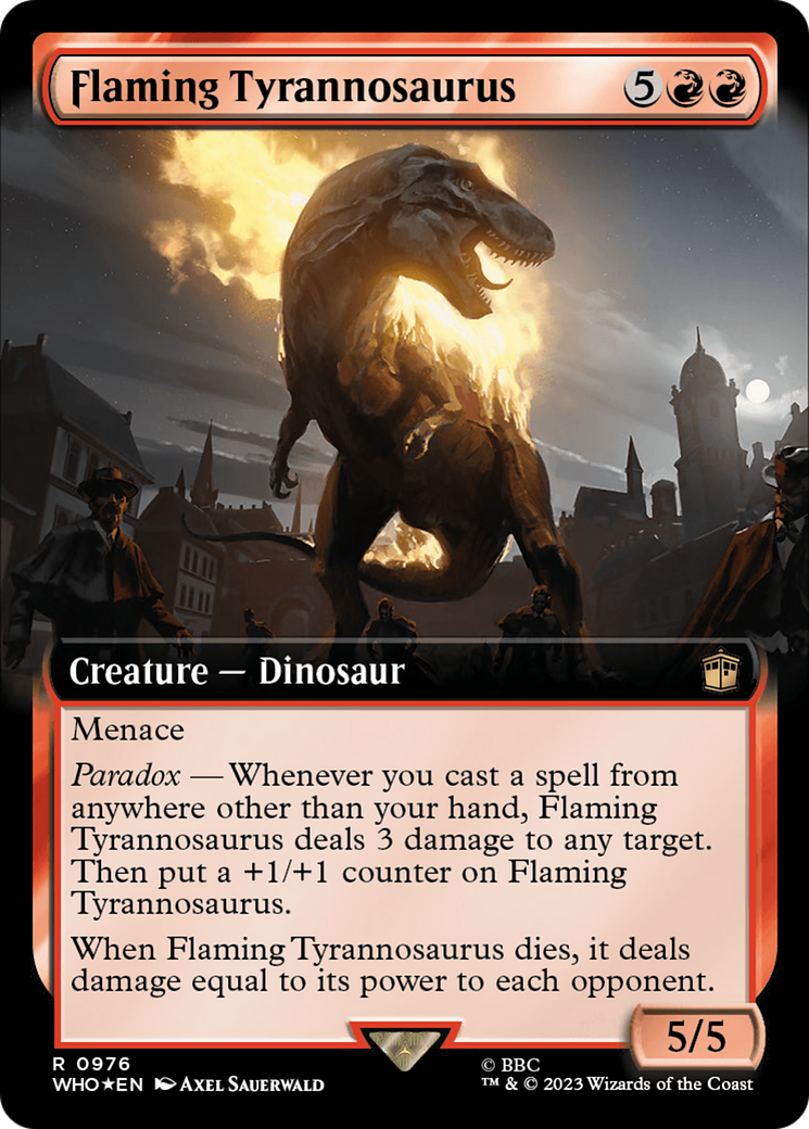 Flaming Tyrannosaurus (WHO-976) - Doctor Who: (Extended Art) Foil