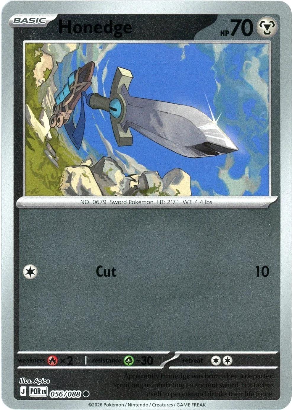 Honedge - 056/088 - Common [me03-056] [Reverse Holo]